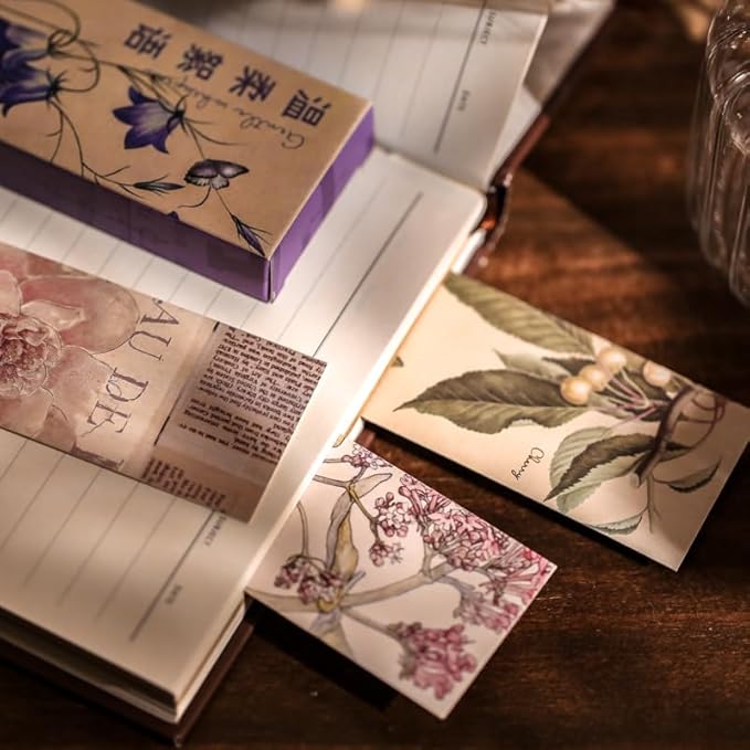 Generic 30PCS Vintage Aesthetic Bookmarks for Reading Women, Retro Natural Butterfly Flower Boxed Cardboard Paper Bookmarks Gifts for Book Lovers (B - 30 PCS)