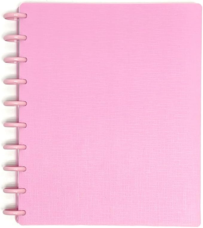 Talia Discbound Notebooks, Planner, Customizable, (Spring Pink w/Spring Pink Discs, Midsize (7.5in x 9.75in))