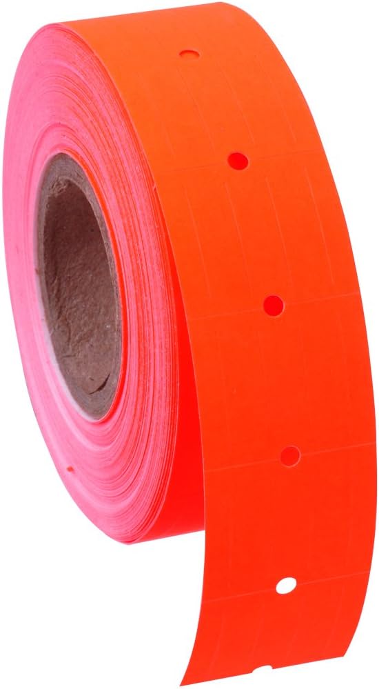 Fluorescent Red Labels to fit Towa®GL/ SpeedyMark4/ Halmark Model "L" Price Guns 16 Pack (Free Ink Roll Included)