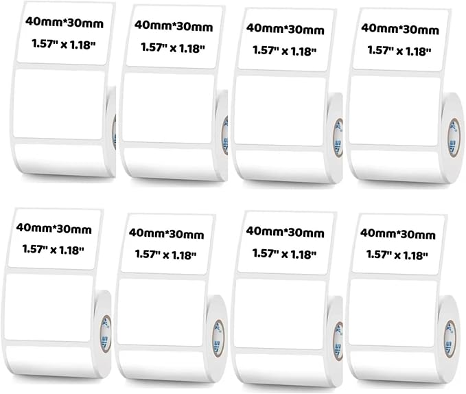 White Thermal Labels Compatible with Phomemo,Marklife for Barcode, Price Tags, Shipping & Logo Design (8, 1.57" x1.18" 230pcs/Roll)