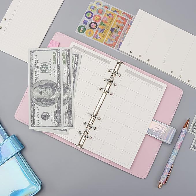 AxeWoodz A6 Refill Paper 3 Pack Undated Daily Weekly Monthly Binder Inserts 6-Hole Punched Filler Paper Planner Refills, 135 Sheets/270 Pages Refillable Planner Binder Papers