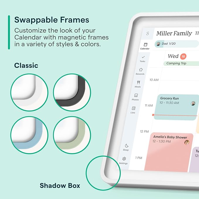 Skylight Calendar 2 - 15-inch Full HD Touchscreen Digital Calendar, Featured on Wirecutter - Wall Planner & Interactive Chore Chart, Smart Family Organizer, 16GB Storage, Wi-Fi, Wall Mount Included - Classic, White