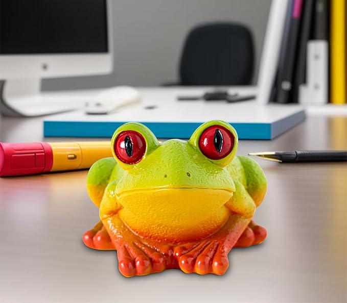 dgudgu Frog Paper Clip Holder For Desk Cute Paperclip Holder Paper Clip Dispenser, Paper Clip Organizer Novel Office Supply Accessory Tools