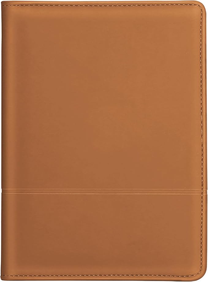 Padfolio Binder A5 Document Organizer with Refillable Lined Notepad, Junior Size Folder Portfolio for Men Women,Brown
