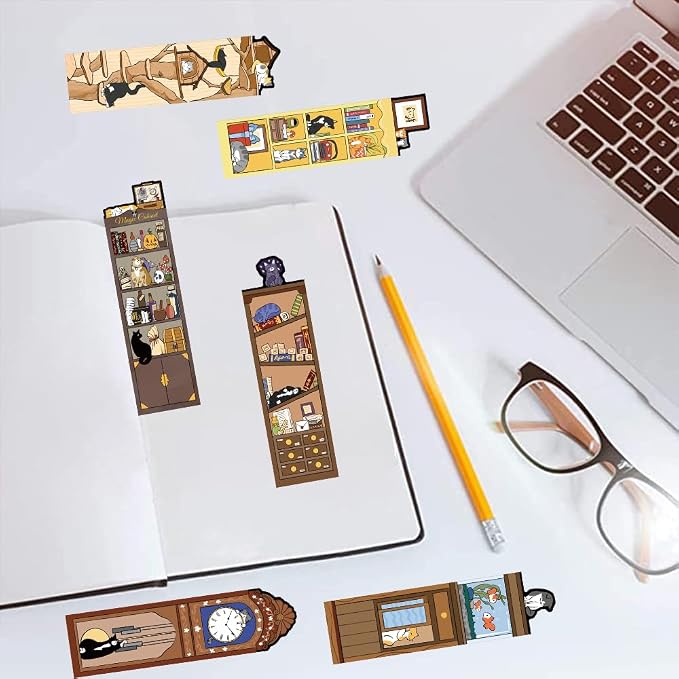 30 PCS Cat World Bookmark, Bookmarks for Cat Lovers, Bulk Bookmarks for Men and Women, Unique Book Mark for Reading for Boys, Girls, Students, Classroom Gifts, School Prize, Reading Present