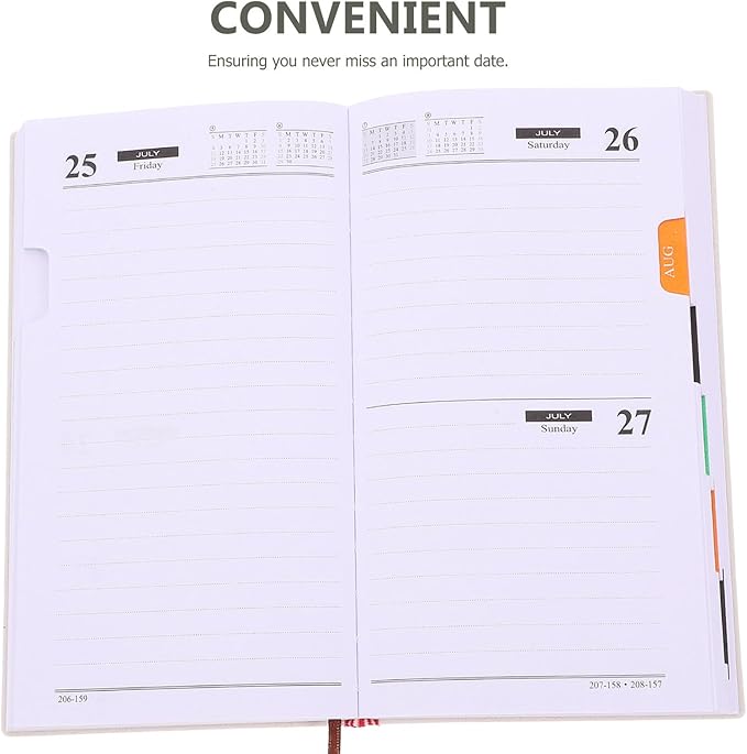 Alipis Weekly Monthly Planner Calendar Notebook for Men and Women Paper Cover Daily Appointment Organizer for Office Home School Red