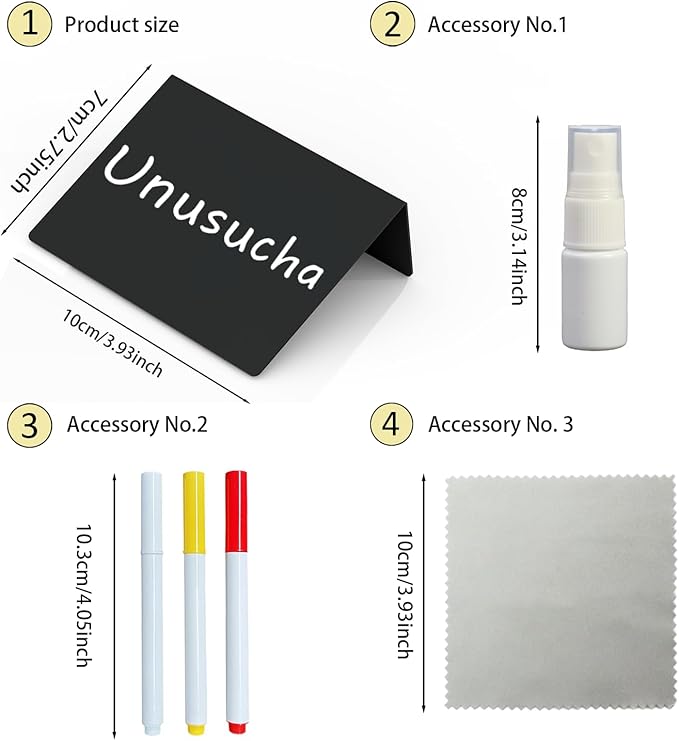 10cm x 7.6cm Mini Erasable Blackboard Food Labels for Party Buffet & Party, Reusable Food Signs for Buffet, Suitable for Supermarkets, Bakeries, Cafes (18pcs)