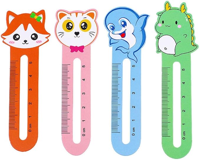 200 PCS Cute Animal Bookmarks for Kids with 10 Different Kawaii Animal Patterns Ruler Style Bookmarks Bulk Page Markers for Women Kids Students Book Lovers Gift School Home Office Supplies