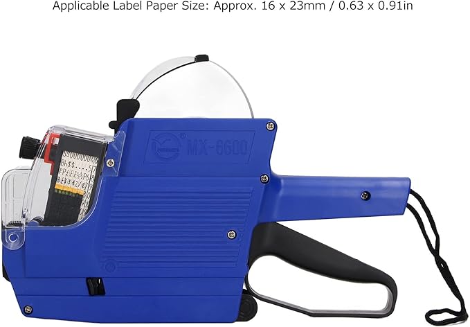 Tyenaza Price Tag Gun - 10 Digits, Sticker Labels Included, Suitable for Office and Retail Store (Blue)