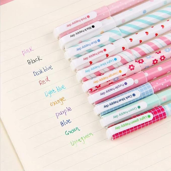 sencoo 10 pack Cute Colorful Journal Pen Multi Colors Colorful Gel Ink Pens 0.5mm MultiColored Roller Ball Fine Point Pens for Bullet Journal Planner Writing Notes Office School Supplies