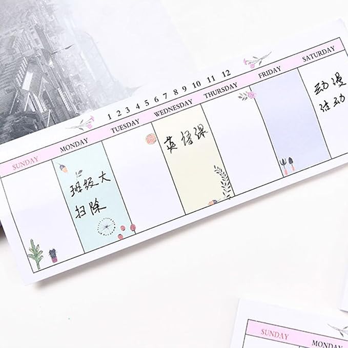 Quality Long Planner Notebook Weekly Planner Pads Random Patterns for Family Notepad & Calendar Organizers Weekly Planner
