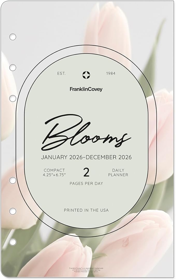 FranklinCovey - Blooms Planner Refill | Two Pages Per Day Ring-Bound (Compact, Jan 2026 - Dec 2026)