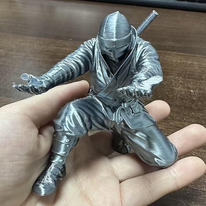 Ninja Pen Holder for Desk, Black Ninja Decor Pen Stand Pencil Holder Desk Accessories for Office Home Classroom (Black Ninja) (Grey Ninja)