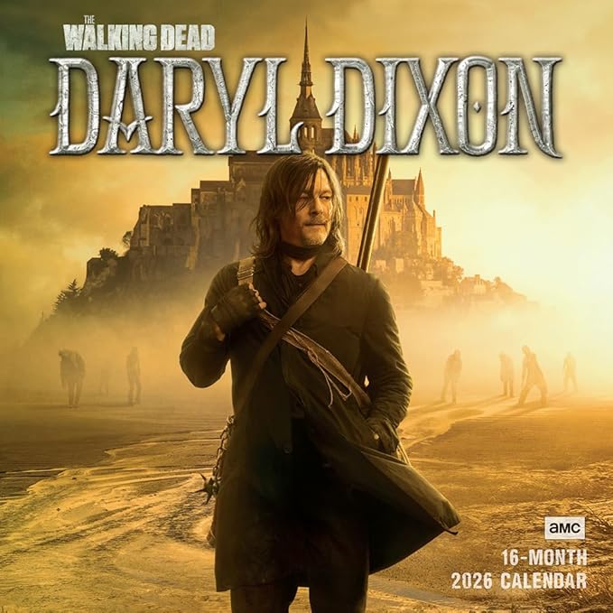 The Walking Dead: Daryl Dixon 2026 Wall Calendar, 12-Month TV Series Horror & Pop Culture Calendar, 12" x 12", 2026 Wall Planner and Organizer with Large Grids for Home and Office