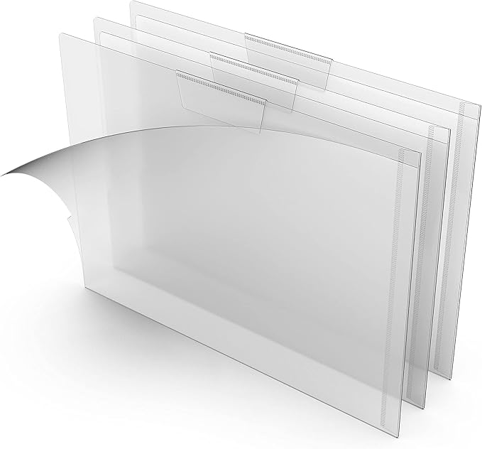 Staples Poly File Jackets, Letter Size, Clear Durable Document Sleeves with Expanding Sides for Filing & Organization – 5/Pack