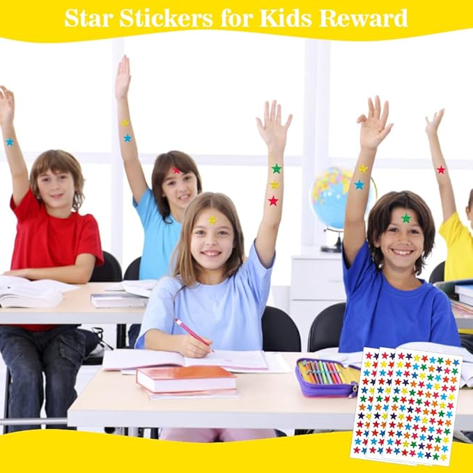 1440 PCS Rainbow Star Stickers, Holographic Foil Stickers for Kids Reward, 15 Sheets 8 Colors Small Sticker School Planner, Behavior Chart, Classroom Teacher Supplies, DIY