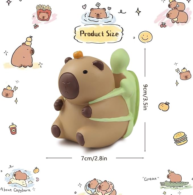 Geluode Capybara with Turtle Resin Pencil Holder, Animal Design Desk Organizer Stationery Pen Holder, Cute and Functional Office Decor, Gift for Capybara Lovers Students