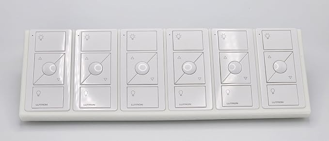 Remote Holder Organizer Pedestal Caddy compatible with Lutron Pico Remotes, Anti-Slip Feet, Holds 6 Remotes, White, Indoor Use Only