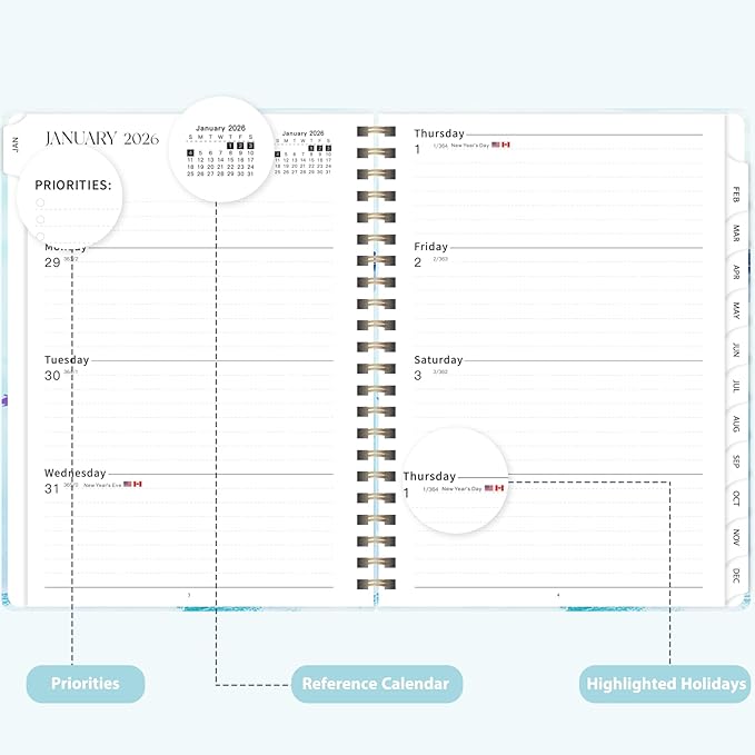 2026 Planner, Weekly and Monthly Calendar Planner Agenda, Jan 2026 - Dec 2026, Planning Academic Book, Office Desk Accessories and School Supplies - A5 (6.3'' x 8.5'')