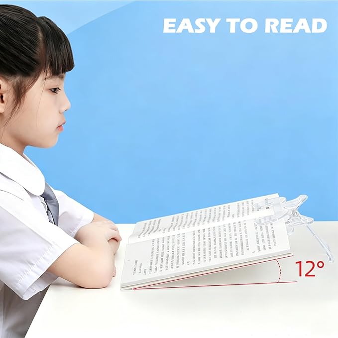 Book Page Holder Clip for Reading with Stand, Transparent Page Holder Clips for Fixing Music Book, Office Home School Accessories Supplies (Transparent)