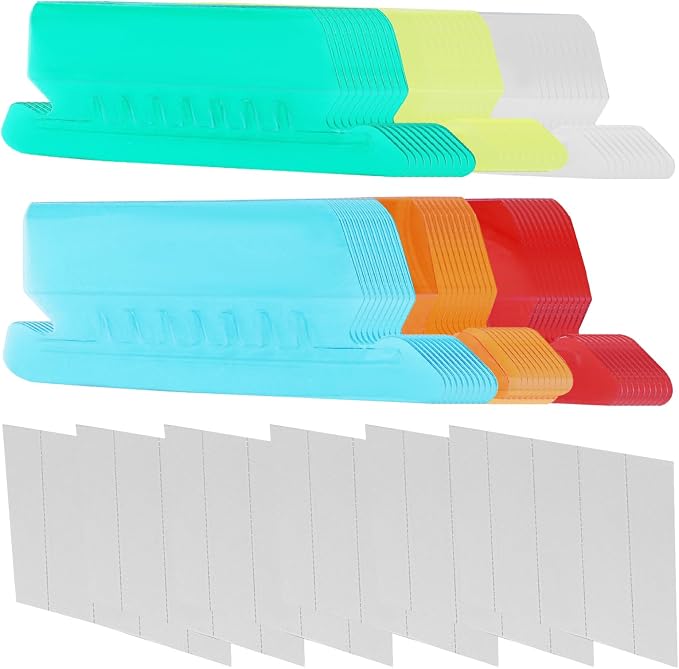 Hanging File Folder, 60 Sets File Folder Tabs and Inserts for Quick Identification Multicolored Plastic File Folder Labels for School and Home Use Office Supplies
