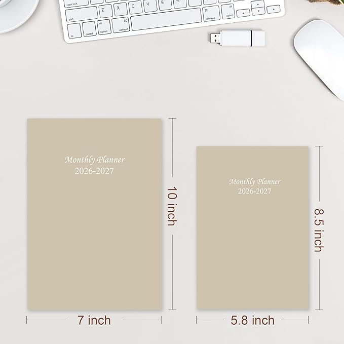 2026-2027 Monthly Planner - 18 Months Calendar from July 2026 - December 2027, Monthly Planner 2026-2027 Easy to Organize Your Daily Life, 5.8" x 8.3", Beige