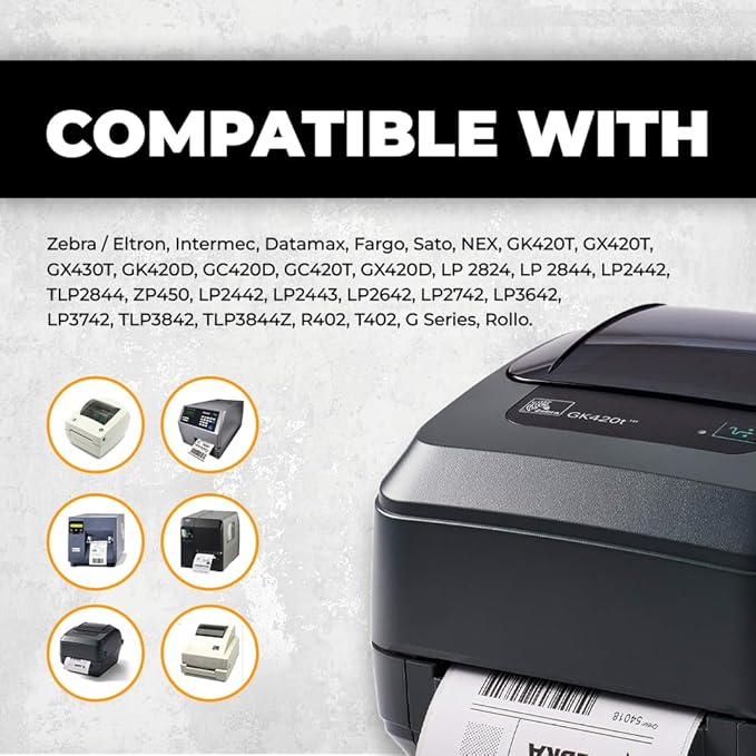 WOD White Direct Thermal Label Rolls - 4 x 2 inch, 725 Nametag Stickers per Roll (Pack of 16) Permanent Adhesive for Color Coding, Labeling, Inventory Management at Home, Business, and Classroom.