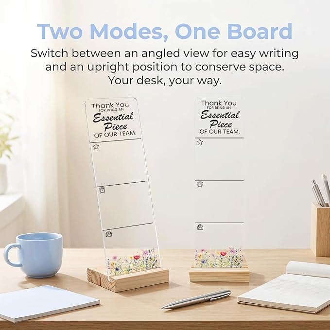 Sticky Note Holder Acrylic Monitor Memo Board Desk Organizers and Accessories Desk Decor Post It Note Holder with 200Pcs Sticky Notes Team Appreciation Thank You Office Desk Sign