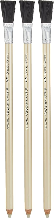 Faber-Castell Faber Castell Perfection Eraser Pencil With Brush (3-Pack)