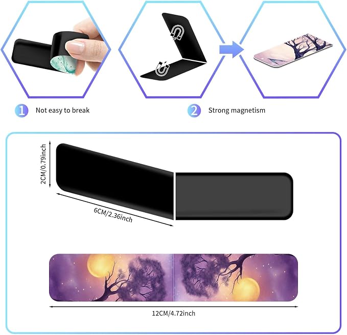 96 Pieces Magnetic Bookmarks Magnet Page Markers - Book Marks for Reading Women & Men with Storage Boxes - Cute Magnet Bookmark Clips for Reading Pleasure（Sky）