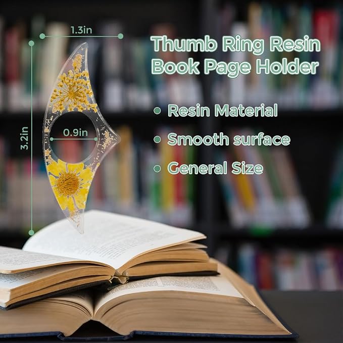 2PCS Book Page Holder,Dried Flower Resin Page Holders for Reading,Page Holder,Gifts for Book Lovers,Book Accessories Book Lover,Thumb Book Page Holder,Book Page Holders for Reading,Gifts for Readers