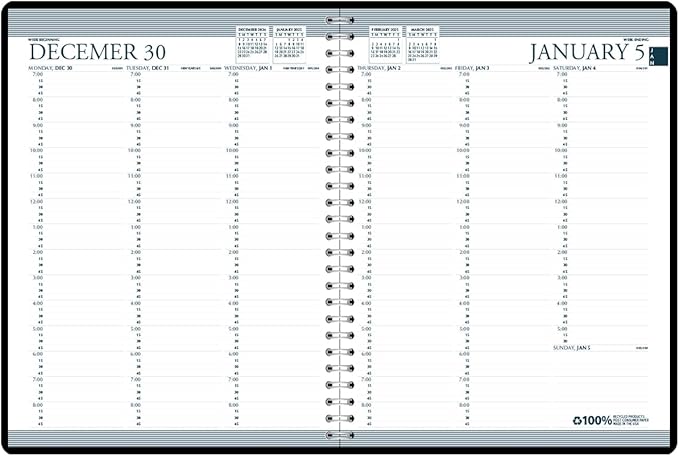 House of Doolittle 2025-2026 Two-Year Professional Weekly Planner, Black, 8.5 x 11 Inches, January - December (HOD272002-25)