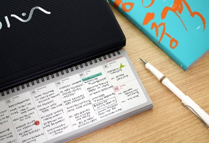 PAPERIAN Brilliant Weekly Scheduler - Wirebound Undated Weekly Planner Pad Scheduler (Gray)