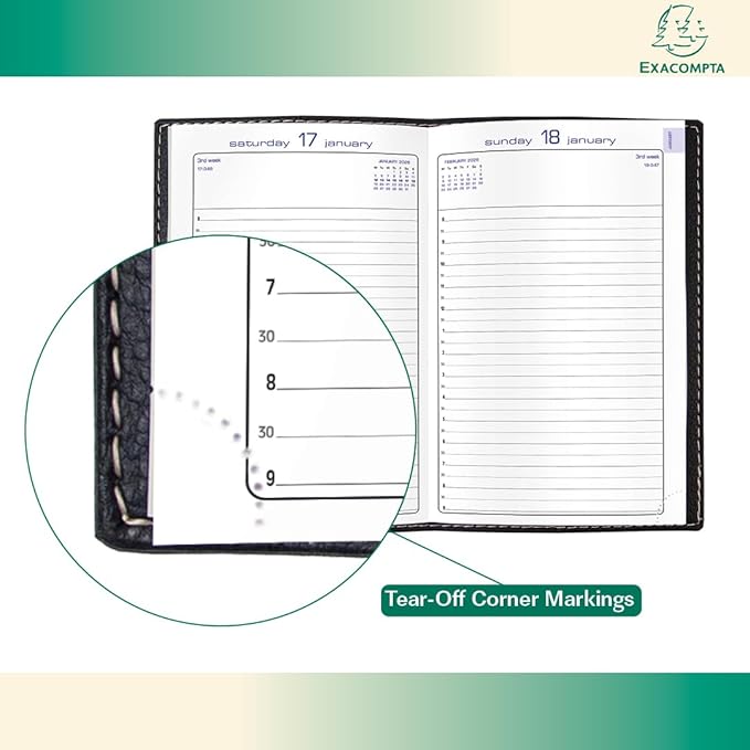 Exacompta 2026 Refill For Journal 21 Planner - Time Mangement Organizer and Appointment Journal