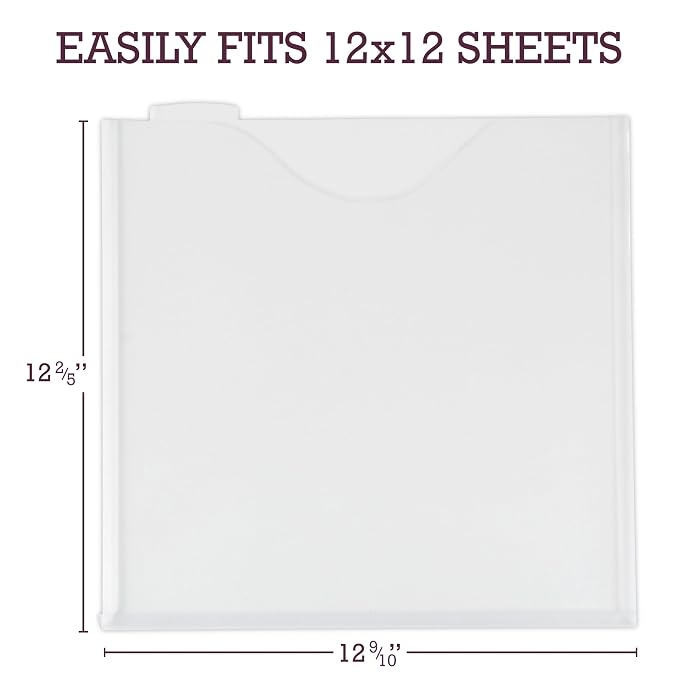 Samsill Scrapbook Paper Storage Organizer, 6 Count of Individual Top Loading Files with Customizable Tabs, Holds 12 x 12 Inch Scrapbook, Vinyl, Photos, Clear, PVC and Acid Free, 6 Pack