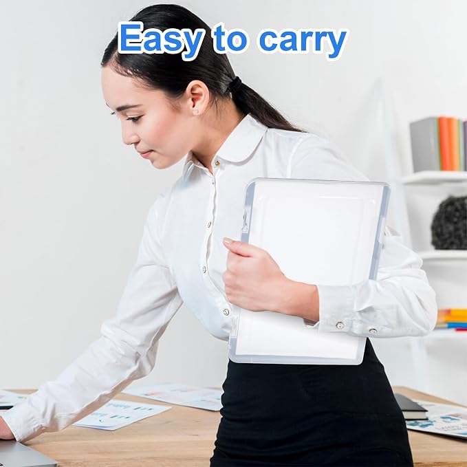 A4 Paper Holder Portable File Box Clear Plastic Document Case Waterproof Dustproof PP Storage Folder Magazine Filing Organizer Office/School Supplies(1-pack-clear-updated)