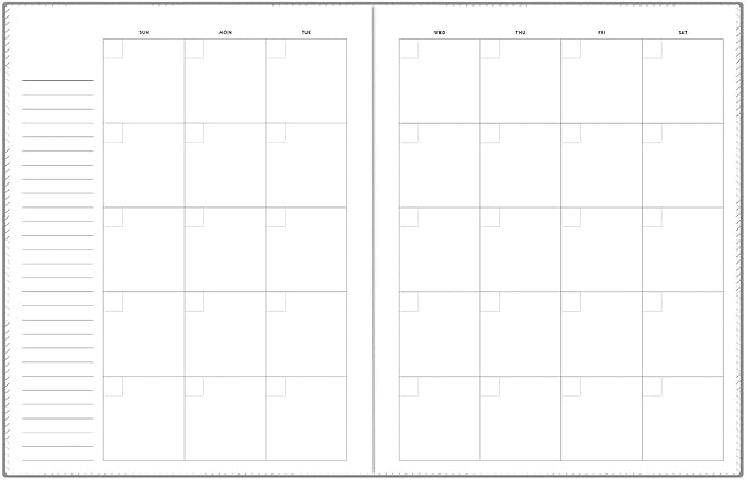 Blue Sky Non-Dated Monthly Planning Calendar, 7" x 9", Charcoal, 152950