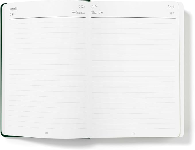 Wykeham's Executive 2026-27 Daily Journal Planner – Customization Available – Mid-Year Academic Diary (Racing Green, 8.5"×5.5")