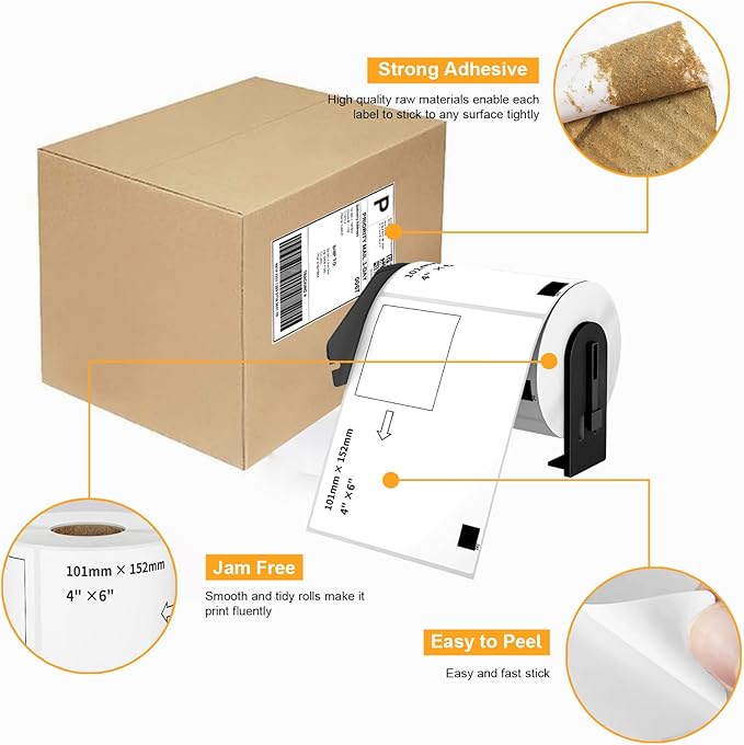 Compatible 4" x 6"(101mm x 152mm) Direct Thermal Labels Replacement for DK-1241 Shipping Mailing Postage Address Compatible for Brother QL Printer (12 Rolls + 1 Frame, 200 Labels/Roll)