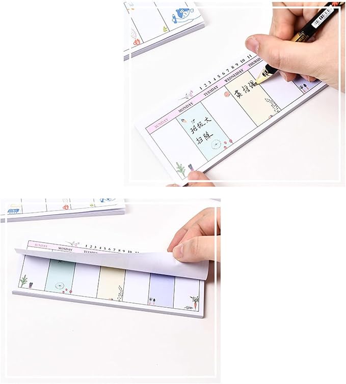 Quality Long Planner Notebook Weekly Planner Pads Random Patterns for Family Notepad & Calendar Organizers Weekly Planner