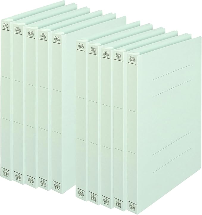 Plus Flat File, Resin Jig, Thick Binding, 10.8 inches (300 mm), A4, Vertical, Blue, 10 Books, No.021NW, 79-045 x 10