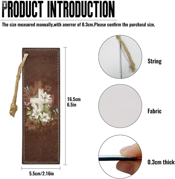 Retro Style Lily and Cross Bible Case with Bookmark Waterproof Bible Cover Case for Women Lightweight Bible Bag with Handle Pockets Church Book Bag Brown