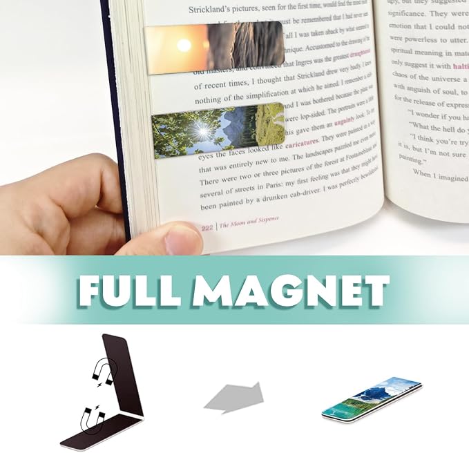 30 Pieces Bookmark, Magnetic Bookmarks for Women, Men, Book Lovers, Bookmarks Bulk for Students Teachers Reading, Natural Landscape Bookmark