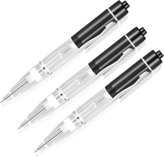 Glovion LED Light Pen, Lighted Ballpoint Pen Penlight for Nighttime Writing – Red Light with Black Shell- Pack of 3 Pens