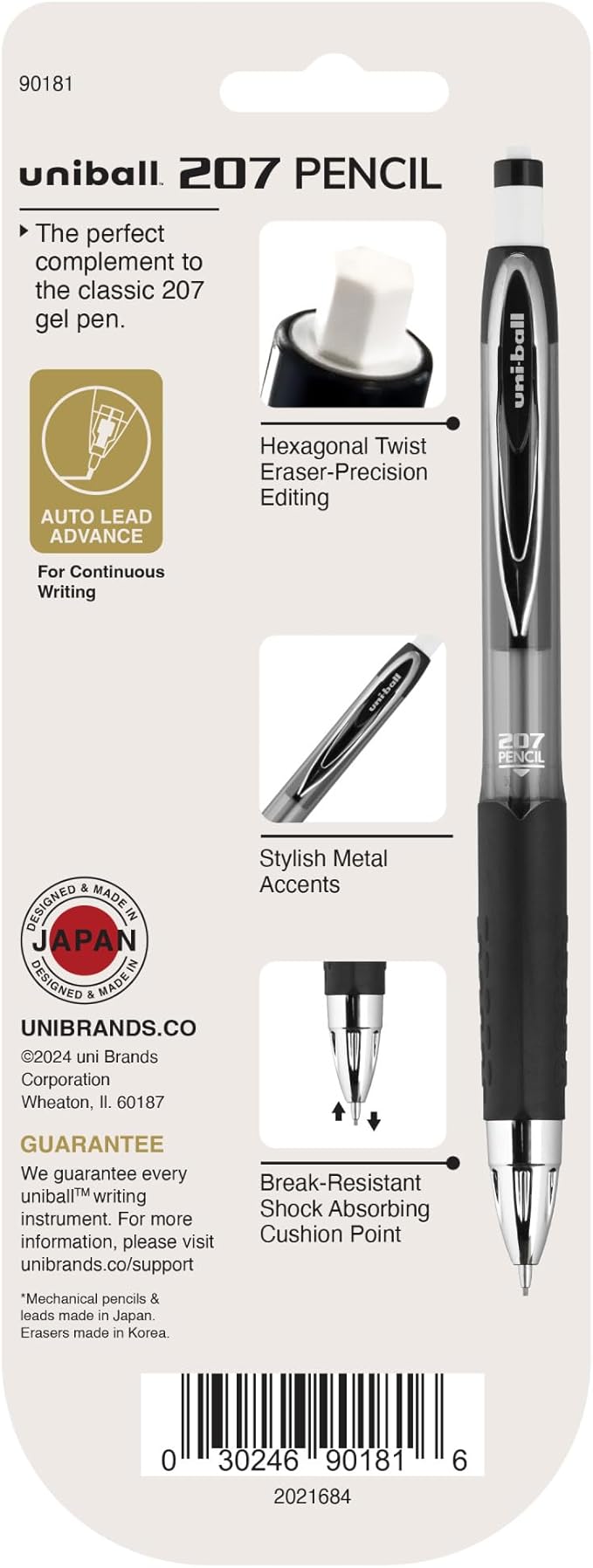 uniball™ 207 Mechanical Pencil Starter Kit, 0.7mm, HB #2, 2 Pack