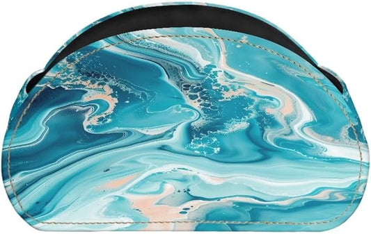 Office Desk Organizers with 5 Compartments, Marble Print Remote Control Holder - Desktop/TV Cabinet/Vanity Caddy,Storage for Jewelry/Eyeglasses/Cosmetic Brushs/Pens