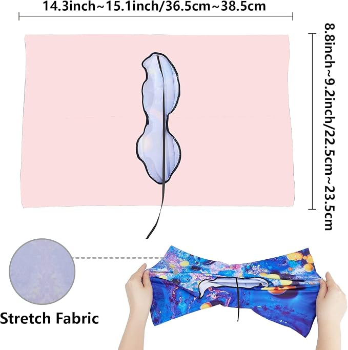 CRASPIRE Stretchable Book Cover Protector Pink Bow Bowknot Washable Reusable Jumbo Fabric Cloth Elastic Sleeve Stretchy Wrap Up to 9x11In for Hardcover Paperbacks Book Lover Notebook Textbook Reader