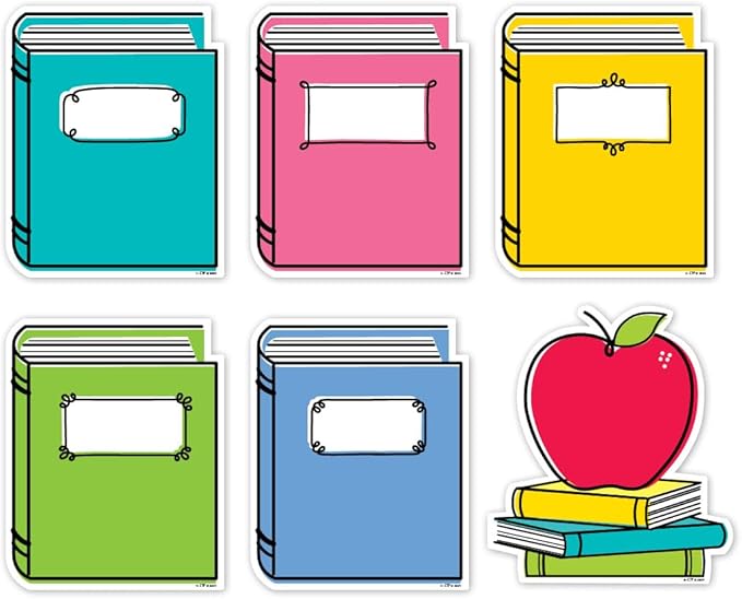 CTP Core Decor Doodle Books 6" Designer Cut-Outs Top Classroom Decorating Accents (Creative Teaching Press 10930)