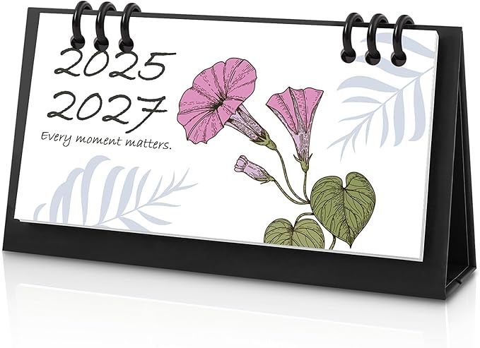 KONVINIT Small Desk Calendar 2025-2027, Aesthetic 2026 Desk Calendar - 6.3" x 3.1" - Runs From July 2025 Until June 2027, 24 Months Mini Desktop Calendar for School, Home and Office Supplies