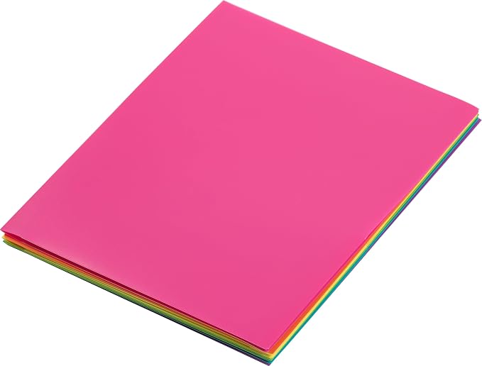 JAM PAPER Heavy Duty Plastic 2 Pocket Extra Tough School Folders - Assorted Fashion Colors - Bulk 144 Folders/Box (24 Assorted Packs of 6)